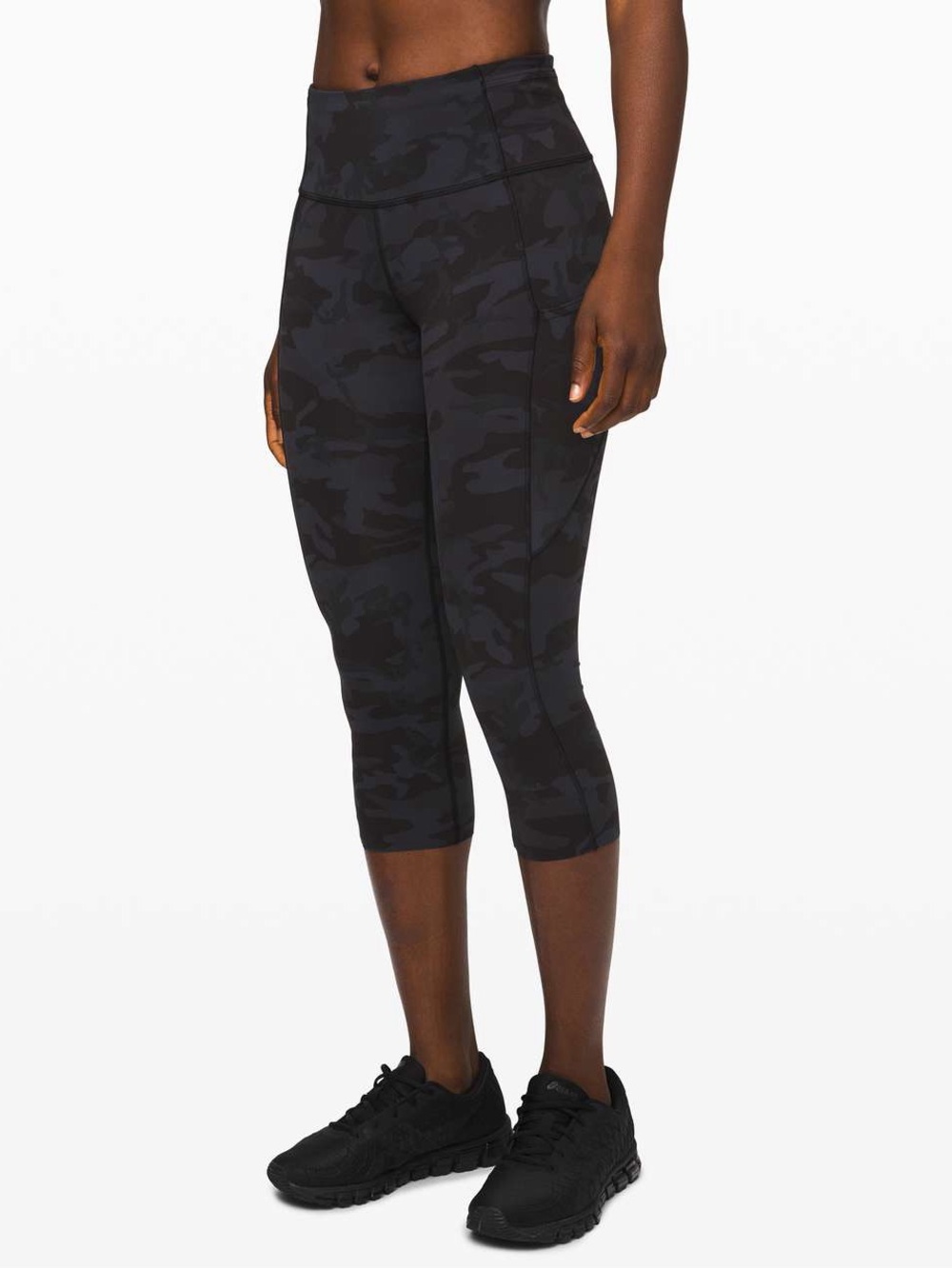 Lululemon Lululemon Fast and Free Crop 19" Non-Reflective Incognito Camo Grey